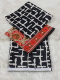 Stylish Women's Black & White Printed Co-Ord Set with Red Embroidered Jacket – Trendy Ethnic Western Fusion Wear