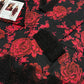 Baroque D#385 Black & Red Floral Lawn Suit – 3-Piece Digital Print with Organza Embroidered Dupatta
