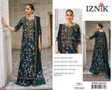 Iznik D#801 Black Floral Embroidered Digital Lawn Suit with Chiffon Dupatta – Luxury Pakistani Unstitched 3-Piece