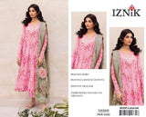 Luxury Pakistani Pink Floral Embroidered Lawn Suit with Chiffon Dupatta - Iznik D#881B Summer Collection 2025