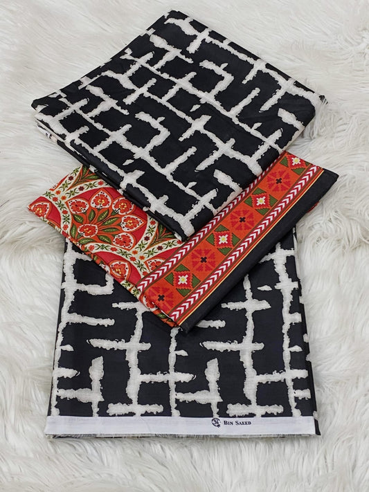 Stylish Women's Black & White Printed Co-Ord Set with Red Embroidered Jacket – Trendy Ethnic Western Fusion Wear