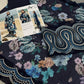 Asifa & Nabeel Floral Navy Blue Digital Printed Lawn 3 Piece Unstitched Suit – Embroidered Organza Patches