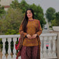 Bin Saeed Unstitched 3-Piece Lawn Suit – Maroon & Mustard Floral Print with Traditional Borders