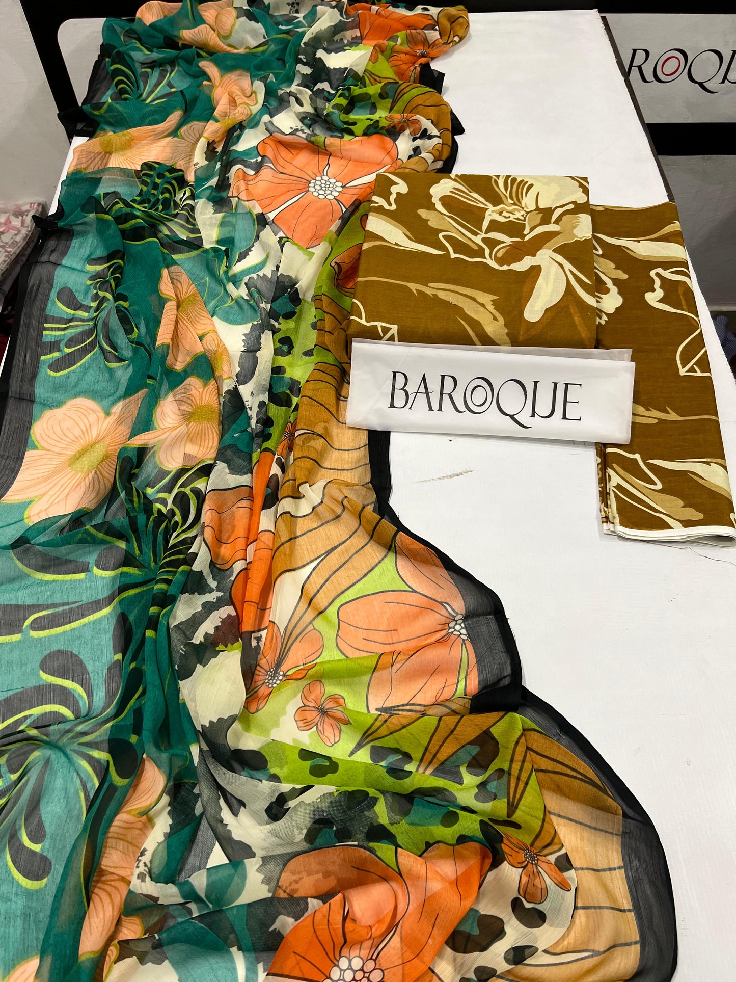 Baroque Unstitched Lawn Suit – Yellow & Blue Floral 3-Piece  Unstitched   for Summer Collection 2025